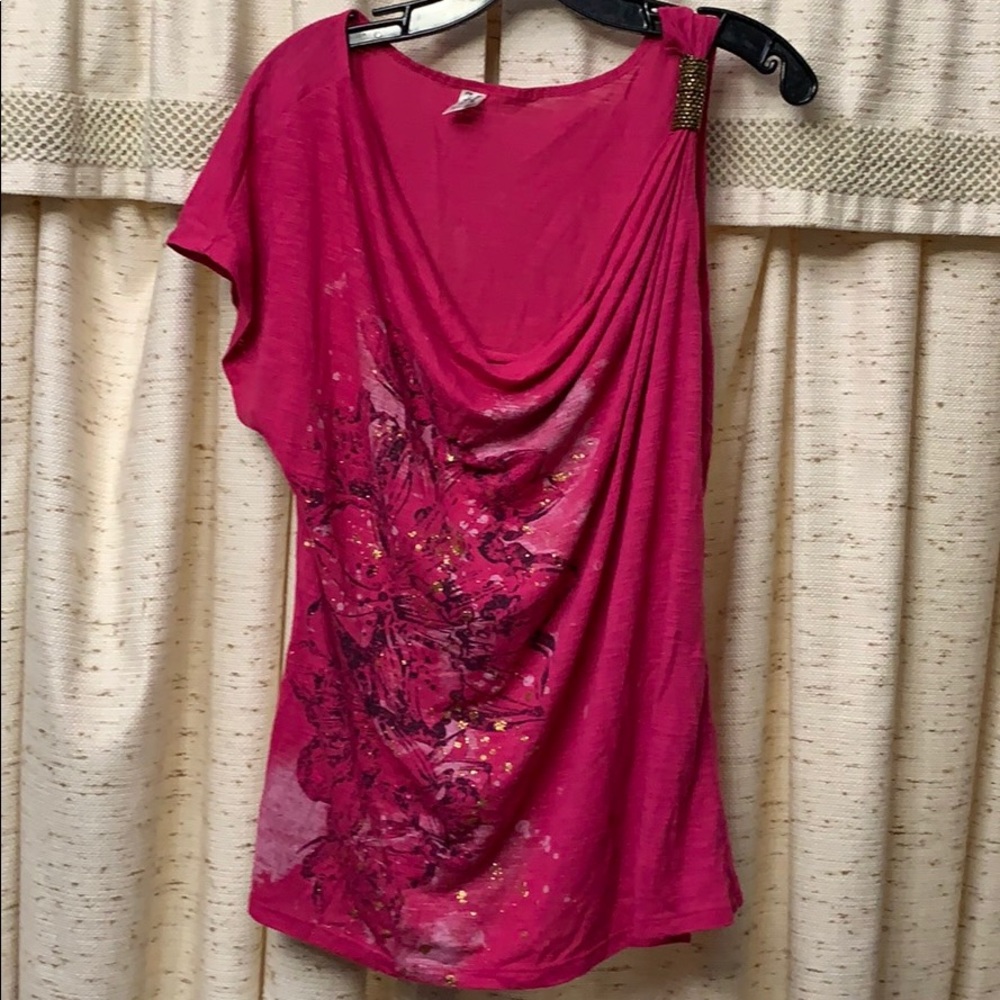 Pink flowered shirt